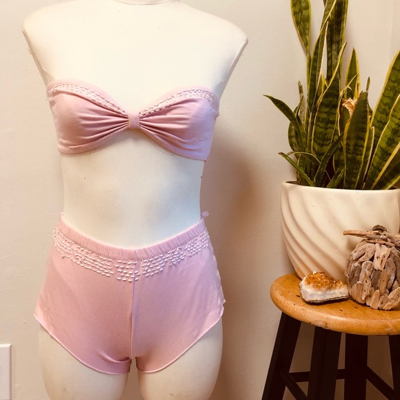 Hunza G Pink 3 piece Bikini Swimsuit LAST ONE - Picture 3 of 11